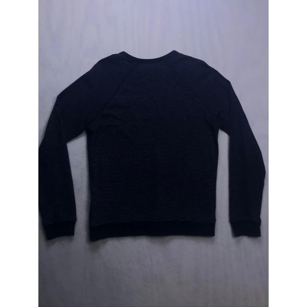 Banana‎ Republic Mens Blue Stripe Crew Neck Raglan Sleeve Pocket Sweatshirt M